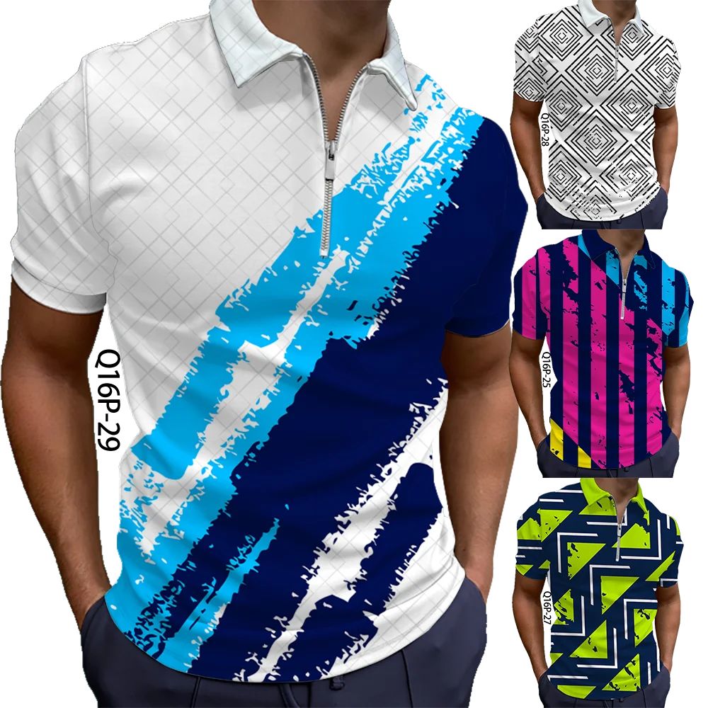 2023 Jauno POLO Krekls, Krāsa Svītru Raksts Vīriešu Elastīga Ikdienas Biznesa Īsām Piedurknēm Topi, T Kreklu, lai Cilvēks Polo Vīriešu Apģērbs