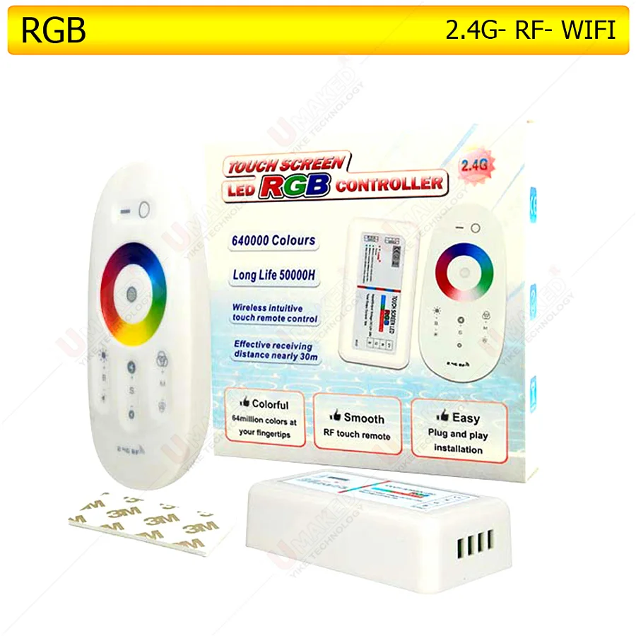 WiFi Smart Controller Tuya Alexa, Google Home Balss DC5-24V Vienu krāsu Reostats KMT RGB RGBW RGBCCT 5 in 1 LED Lentes APP 2.4 G RF