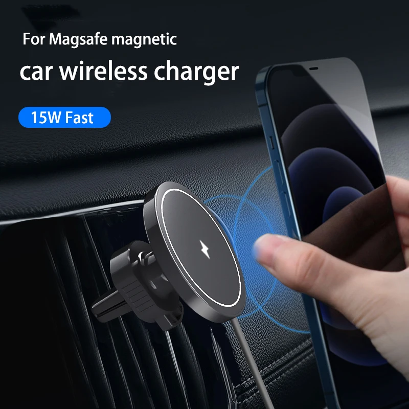 Magnētiskā Bezvadu Automašīnas Lādētājs Mount iPhone 12 Mini Pro, Max Macsafe 15W Magnētisko Ātrās Uzlādes Gaisa Ventilācijas Auto Telefona Turētājs