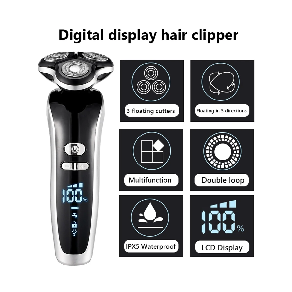 Vīriešu Elektriskais Skuveklis 4D Elektrisko Bārdas Trimmeris USB Lādējamu Profesionālo Matu Clipper Hair Clipper Pieaugušo Skūšanās Vīriešiem