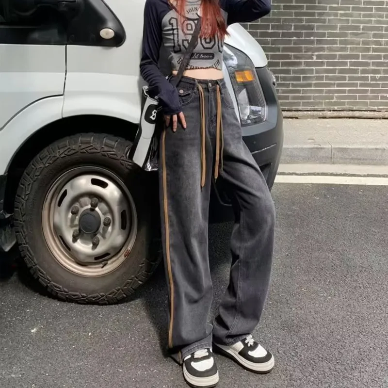 Džinsi Sieviete ar Augstu Vidukli, Sieviešu Bikses Taisnu Kāju Džinsi Y2k Sieviešu Apģērbu, Džinsa Vintage Drēbes, Streetwear korejas Modes