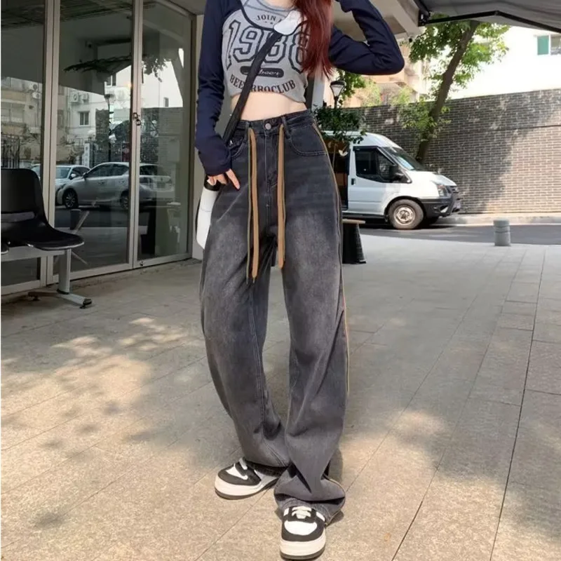 Džinsi Sieviete ar Augstu Vidukli, Sieviešu Bikses Taisnu Kāju Džinsi Y2k Sieviešu Apģērbu, Džinsa Vintage Drēbes, Streetwear korejas Modes
