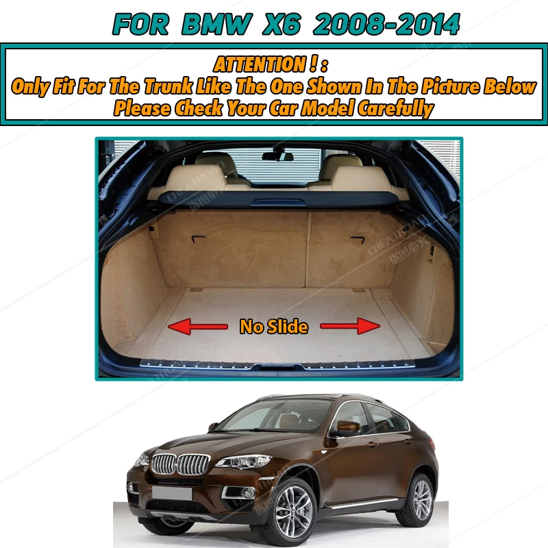 Auto Pilnīgu Pārklājumu Bagāžnieka Paklājiņš BMW X6 2008-2014 13 12 11 10 09 Automašīnas bagāžas nodalījuma Pārsegs Pad Kravas Starplikas Interjera Aizsargs Piederumi
